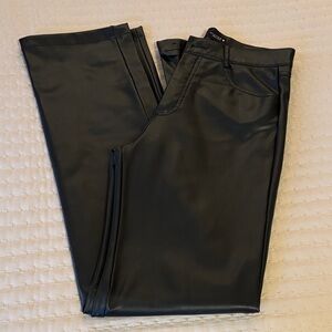 Zara Black Leather-Style Trousers
